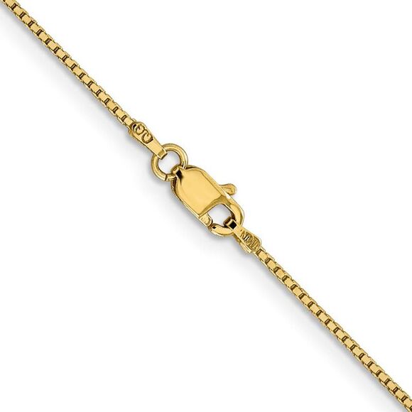 1mm 14K Yellow Gold Solid Box Chain Necklace, 16 Inch - Picture 4 of 7